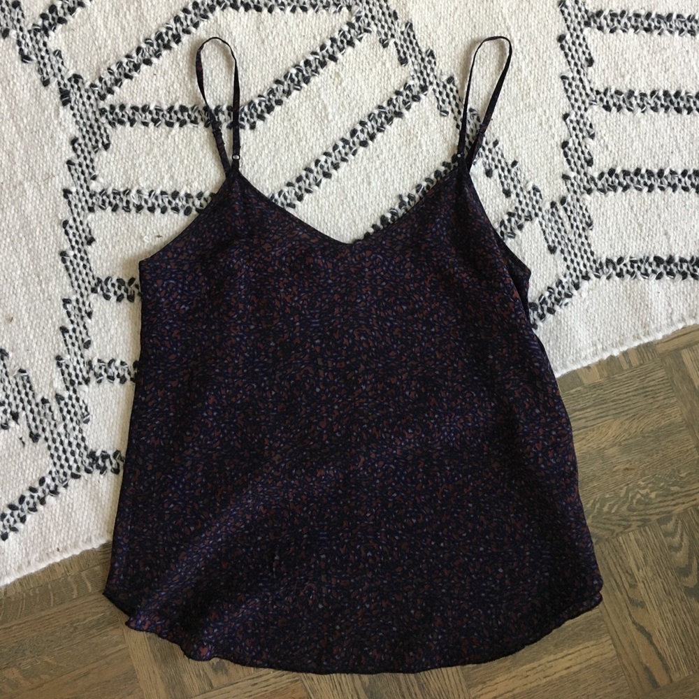 Aritzia silk patterned tank
